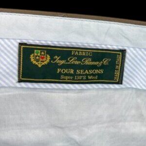 6 East Flat Front Wool Dress Pants Men's 40 Tan Loro Piana Four Seasons Italy